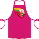 Curled Myanmar Flag Burmese Day Football Cotton Apron 100% Organic Pink