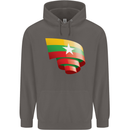 Curled Myanmar Flag Burmese Day Football Mens 80% Cotton Hoodie Charcoal