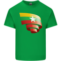 Curled Myanmar Flag Burmese Day Football Mens Cotton T-Shirt Tee Top Irish Green