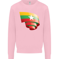 Curled Myanmar Flag Burmese Day Football Mens Sweatshirt Jumper Light Pink