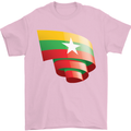Curled Myanmar Flag Burmese Day Football Mens T-Shirt 100% Cotton Light Pink
