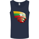 Curled Myanmar Flag Burmese Day Football Mens Vest Tank Top Navy Blue