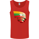 Curled Myanmar Flag Burmese Day Football Mens Vest Tank Top Red