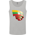 Curled Myanmar Flag Burmese Day Football Mens Vest Tank Top Sports Grey