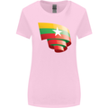 Curled Myanmar Flag Burmese Day Football Womens Wider Cut T-Shirt Light Pink