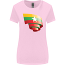 Curled Myanmar Flag Burmese Day Football Womens Wider Cut T-Shirt Light Pink