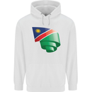 Curled Namibia Flag Namibian Day Football Childrens Kids Hoodie White