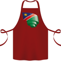Curled Namibia Flag Namibian Day Football Cotton Apron 100% Organic Maroon