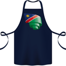 Curled Namibia Flag Namibian Day Football Cotton Apron 100% Organic Navy Blue