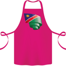 Curled Namibia Flag Namibian Day Football Cotton Apron 100% Organic Pink