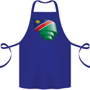 Curled Namibia Flag Namibian Day Football Cotton Apron 100% Organic Royal Blue