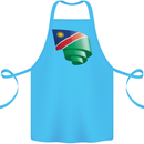 Curled Namibia Flag Namibian Day Football Cotton Apron 100% Organic Turquoise