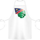 Curled Namibia Flag Namibian Day Football Cotton Apron 100% Organic White