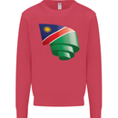 Curled Namibia Flag Namibian Day Football Kids Sweatshirt Jumper Heliconia