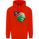 Curled Namibia Flag Namibian Day Football Mens 80% Cotton Hoodie Bright Red