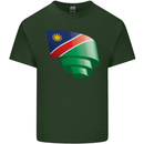 Curled Namibia Flag Namibian Day Football Mens Cotton T-Shirt Tee Top Forest Green