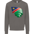 Curled Namibia Flag Namibian Day Football Mens Sweatshirt Jumper Charcoal