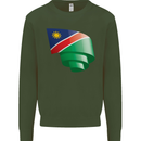 Curled Namibia Flag Namibian Day Football Mens Sweatshirt Jumper Forest Green