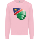 Curled Namibia Flag Namibian Day Football Mens Sweatshirt Jumper Light Pink