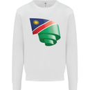Curled Namibia Flag Namibian Day Football Mens Sweatshirt Jumper White