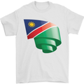 Curled Namibia Flag Namibian Day Football Mens T-Shirt 100% Cotton White