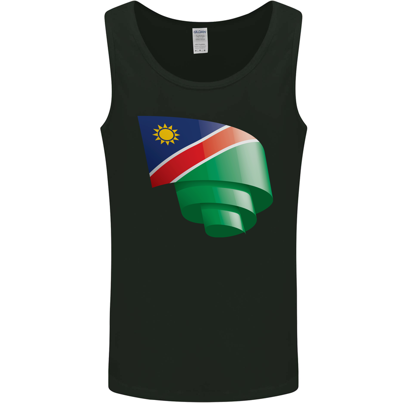 Curled Namibia Flag Namibian Day Football Mens Vest Tank Top Black