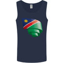Curled Namibia Flag Namibian Day Football Mens Vest Tank Top Navy Blue