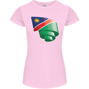 Curled Namibia Flag Namibian Day Football Womens Petite Cut T-Shirt Light Pink