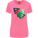 Curled Namibia Flag Namibian Day Football Womens Wider Cut T-Shirt Azalea