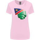 Curled Namibia Flag Namibian Day Football Womens Wider Cut T-Shirt Light Pink