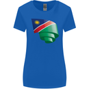 Curled Namibia Flag Namibian Day Football Womens Wider Cut T-Shirt Royal Blue