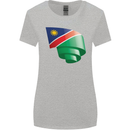 Curled Namibia Flag Namibian Day Football Womens Wider Cut T-Shirt Sports Grey