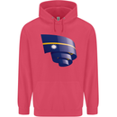 Curled Nauru Flag Nauruan Day Football Childrens Kids Hoodie Heliconia