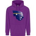 Curled Nauru Flag Nauruan Day Football Childrens Kids Hoodie Purple