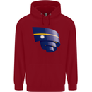 Curled Nauru Flag Nauruan Day Football Childrens Kids Hoodie Red