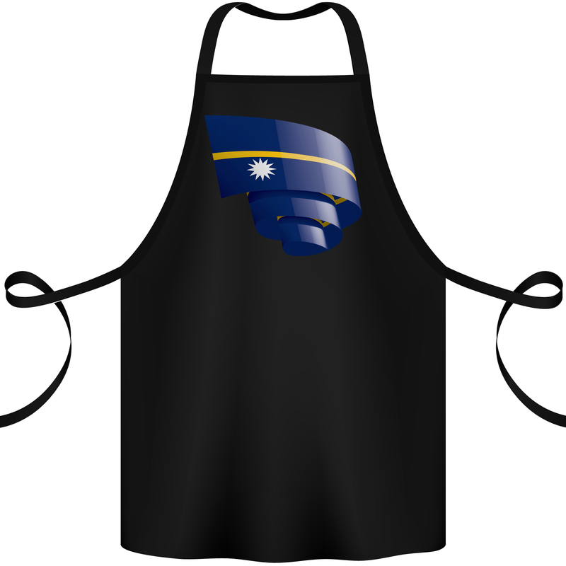 Curled Nauru Flag Nauruan Day Football Cotton Apron 100% Organic Black