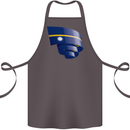 Curled Nauru Flag Nauruan Day Football Cotton Apron 100% Organic Dark Grey