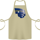 Curled Nauru Flag Nauruan Day Football Cotton Apron 100% Organic Khaki