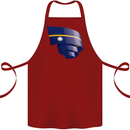 Curled Nauru Flag Nauruan Day Football Cotton Apron 100% Organic Maroon