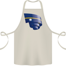 Curled Nauru Flag Nauruan Day Football Cotton Apron 100% Organic Natural