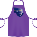 Curled Nauru Flag Nauruan Day Football Cotton Apron 100% Organic Purple