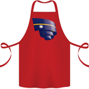 Curled Nauru Flag Nauruan Day Football Cotton Apron 100% Organic Red