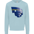 Curled Nauru Flag Nauruan Day Football Kids Sweatshirt Jumper Light Blue