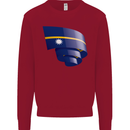 Curled Nauru Flag Nauruan Day Football Kids Sweatshirt Jumper Red