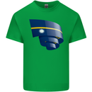 Curled Nauru Flag Nauruan Day Football Kids T-Shirt Childrens Irish Green