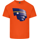 Curled Nauru Flag Nauruan Day Football Kids T-Shirt Childrens Orange