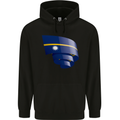 Curled Nauru Flag Nauruan Day Football Mens 80% Cotton Hoodie Black