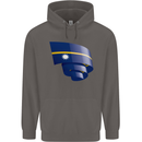 Curled Nauru Flag Nauruan Day Football Mens 80% Cotton Hoodie Charcoal