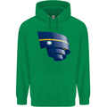 Curled Nauru Flag Nauruan Day Football Mens 80% Cotton Hoodie Irish Green