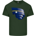 Curled Nauru Flag Nauruan Day Football Mens Cotton T-Shirt Tee Top Forest Green